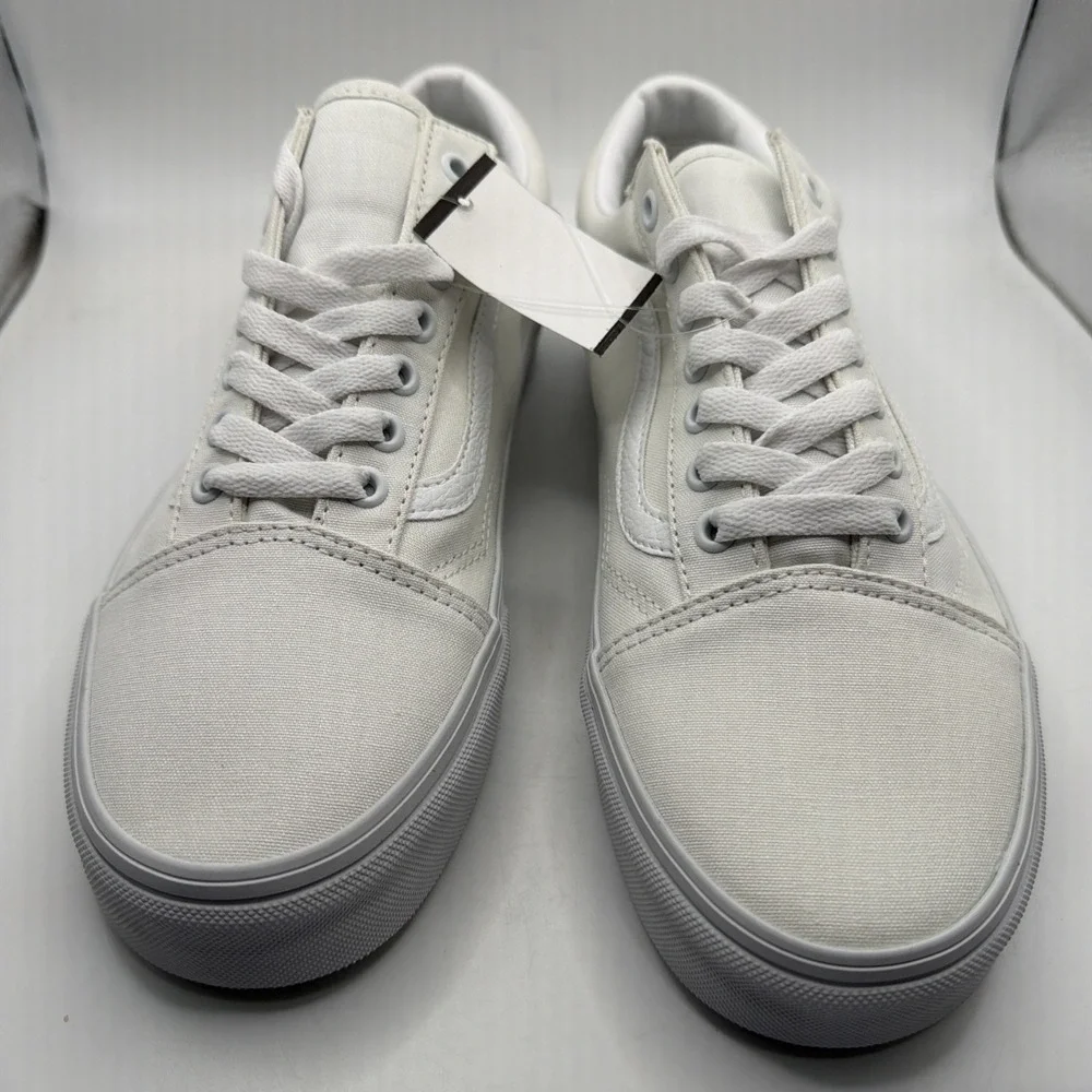 VANS Unisex Old Skool Classic Skate Shoes True White 10.5 Women/9Men‎ - NEW